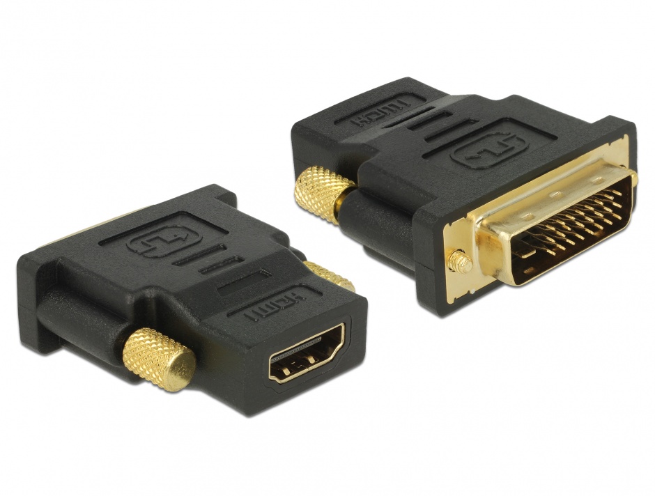 Imagine Adaptor DVI-D Dual Link 24+1 pini la HDMI T-M, Delock 65466