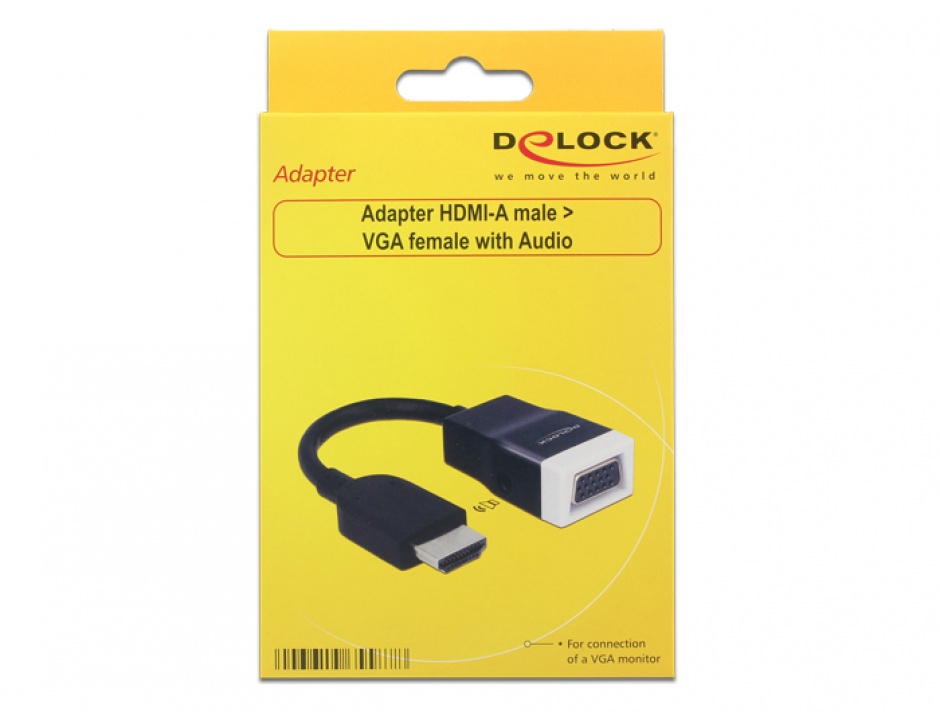 Imagine Adaptor HDMI la VGA cu Audio T-M Negru/Alb, Delock 65587