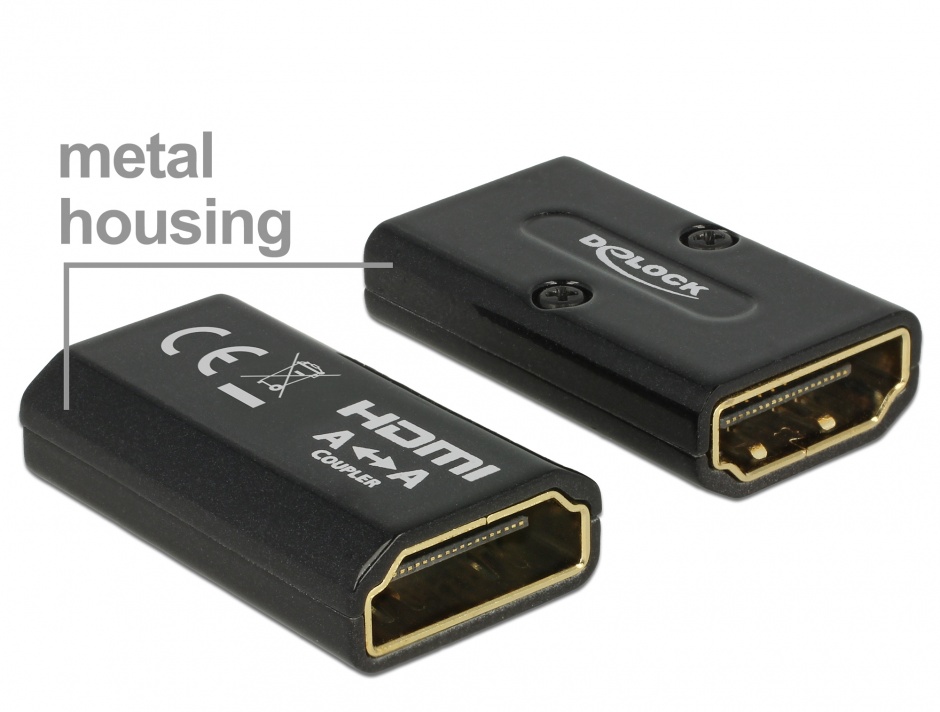 Imagine Adaptor HDMI M-M carcasa metalica 4K, Delock 65659