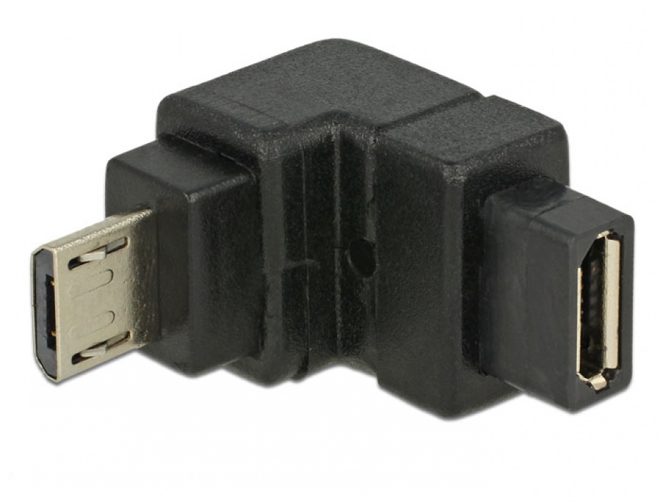 Imagine Adaptor micro USB-B 2.0 in unghi jos, Delock 65668