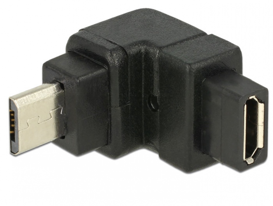 Imagine Adaptor micro USB-B 2.0 in unghi sus, Delock 65669