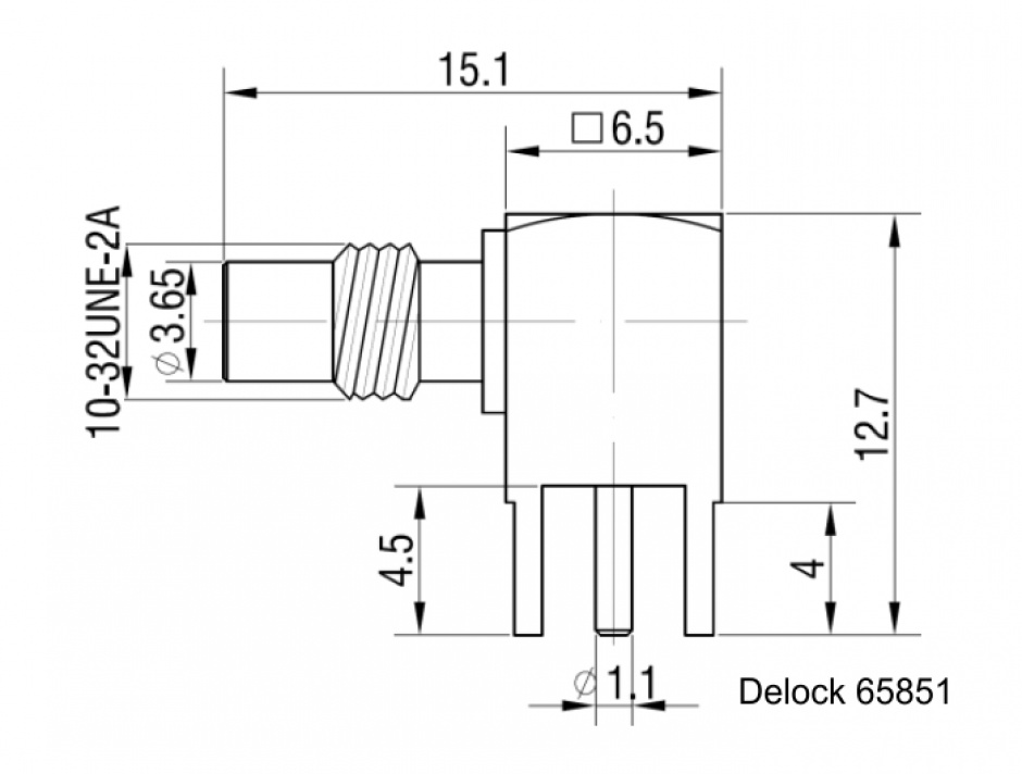 Imagine Adaptor SMC jack unghi 90 grade PCB, Delock 65851
