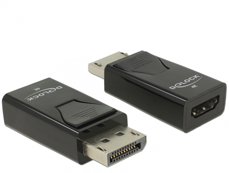 Imagine Adaptor Displayport 1.2 la HDMI T-M 4K pasiv negru, Delock 65865