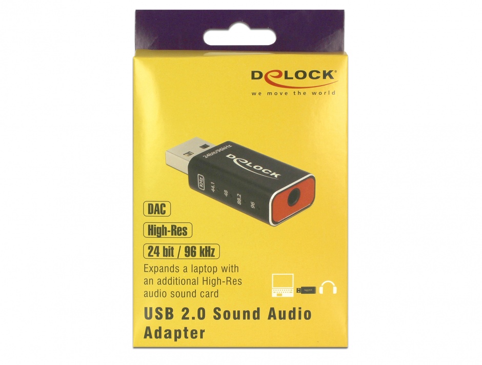 Imagine Placa de sunet USB 2.0 High-Res DAC Audio 24 bit / 96 kHz, Delock 65899