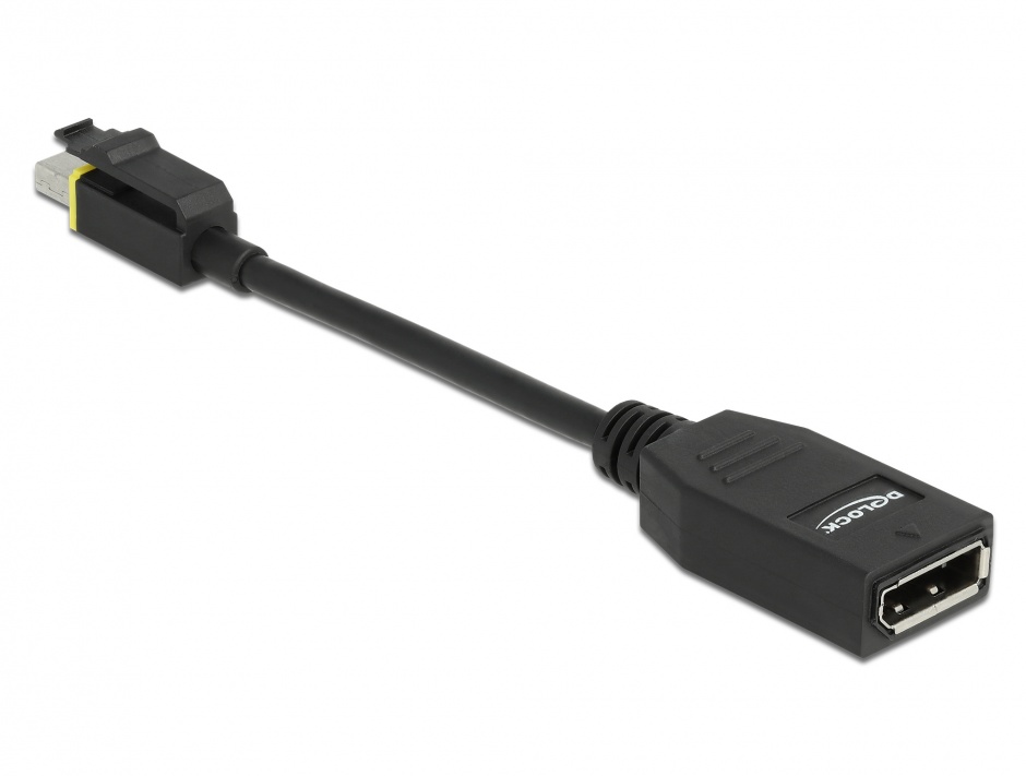 Imagine Adaptor Mini DisplayPort la DisplayPort v1.4 8K60Hz pasiv T-M cu functie de blocare, Delock 65978