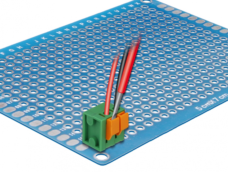 Imagine Set 4 buc bloc terminal pentru PCB 2 pini 5.08 mm pitch vertical, Delock 66269