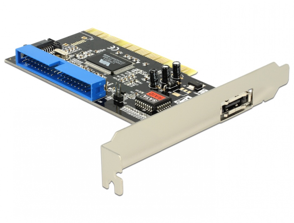 Imagine Placa PCI la 1 x eSATA, 1 x SATA, 1 x IDE, Delock 70156