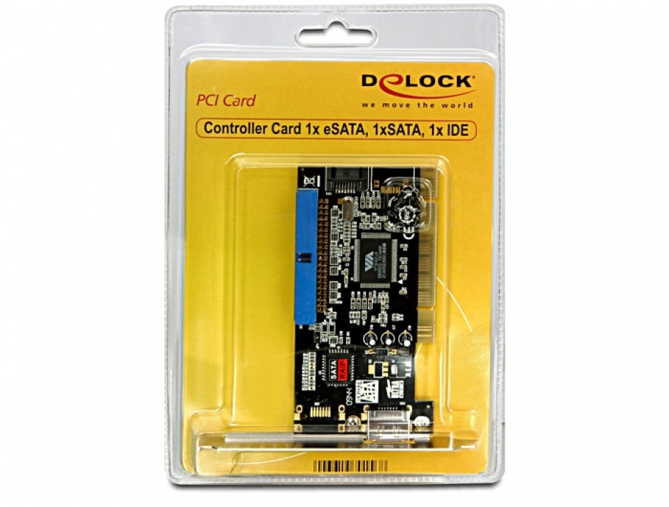 Imagine Placa PCI la 1 x eSATA, 1 x SATA, 1 x IDE, Delock 70156