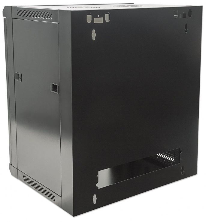Imagine Cabinet 19" fixare pe perete Flatpack 12U Black, Intellinet 711869