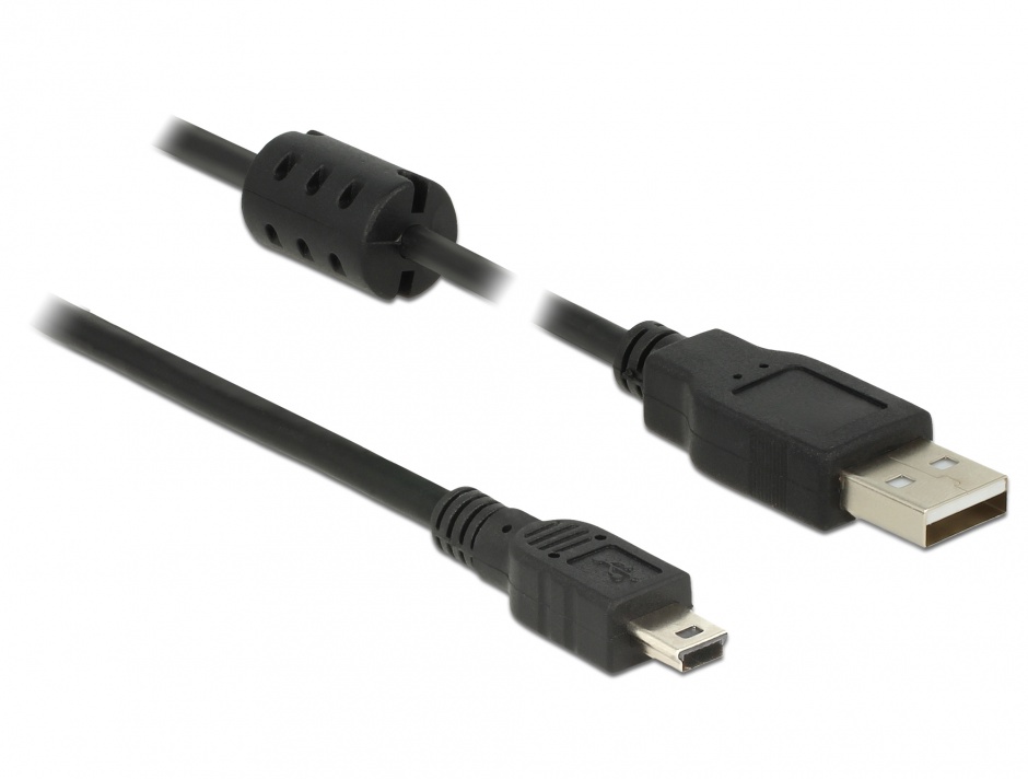 Imagine Cablu USB 2.0 A la mini USB 5 pini 0.7m, Delock 82396