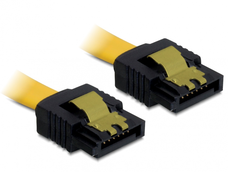 Imagine Cablu SATA II 3 Gb/s drept cu fixare, 20 cm, Delock 82476