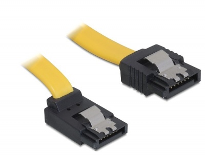 Imagine Cablu SATA sus/drept cu fixare, 1M, Delock 82483