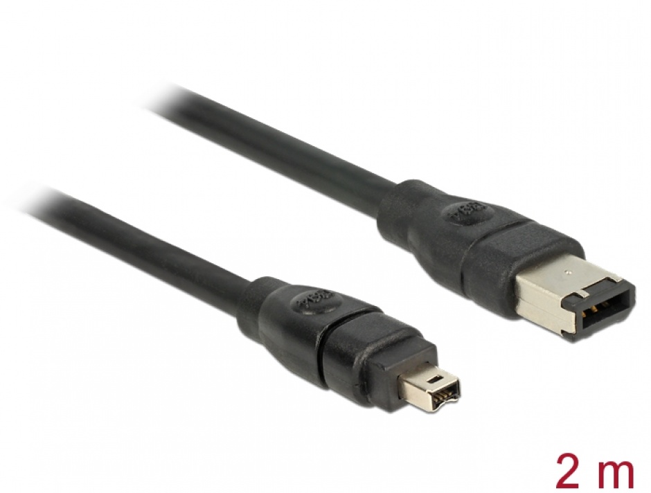 Imagine Cablu FireWire 6 pini la 4 pini 2m, Delock 82577