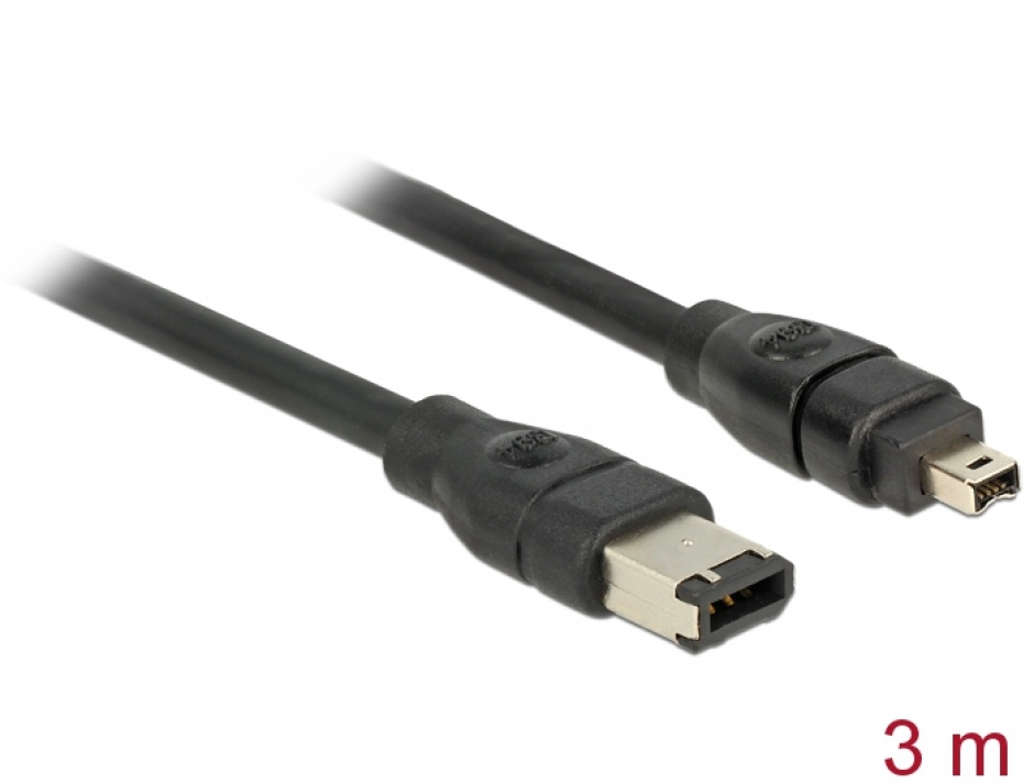 Imagine Cablu FireWire 6 pini la 4 pini 3m, Delock 82578