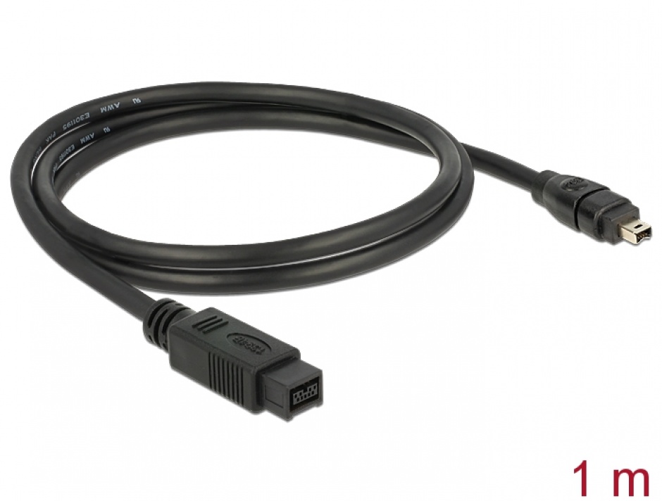 Imagine Cablu FireWire 9 pini la 4 pini 1m, Delock 82588
