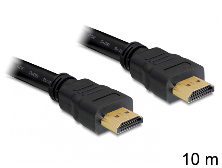 Imagine Cablu HDMI 4K v1.4 T-T 10m Negru, Delock 82709