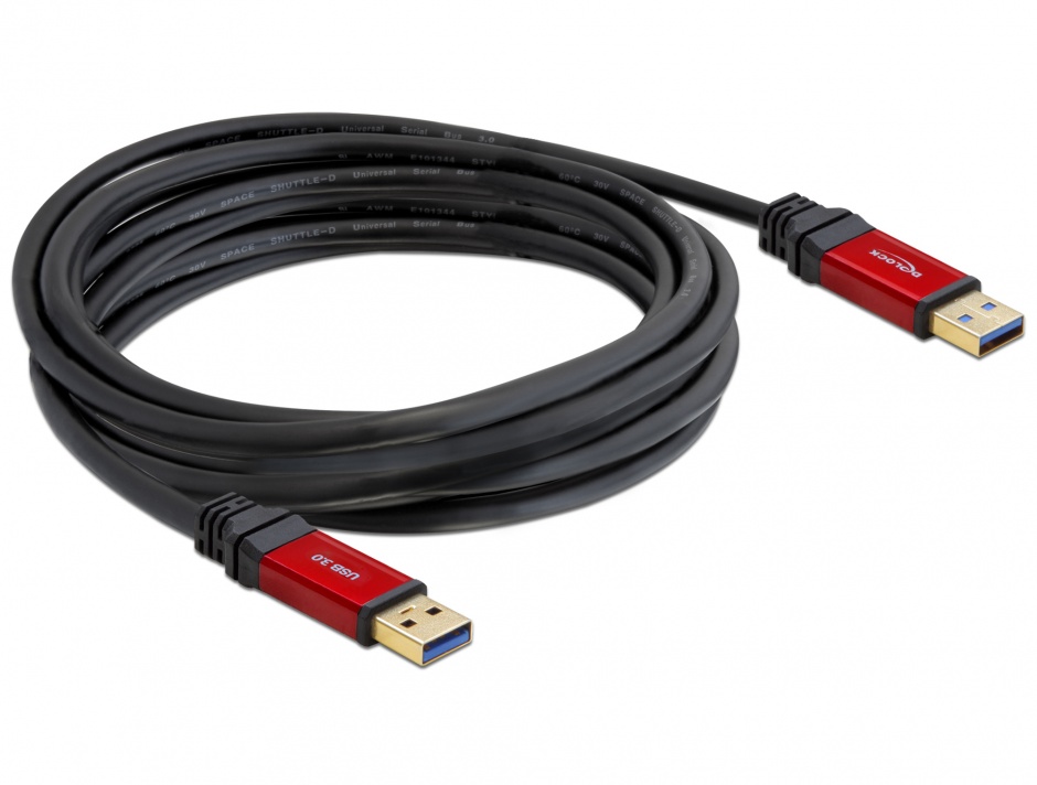 Imagine Cablu USB 3.0-A T-T 5m Premium, Delock 82747