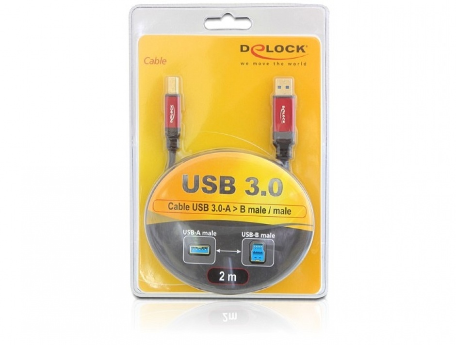 Imagine Cablu USB 3.0 A-B Premium T-T 2m, Delock 82757