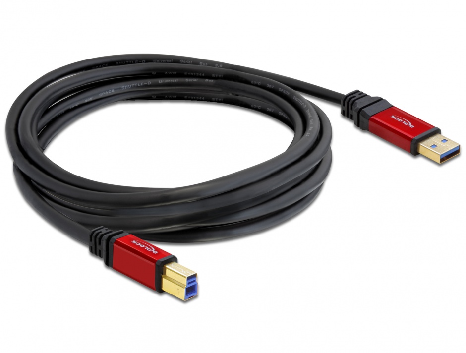 Imagine Cablu USB 3.0 A-B Premium T-T 3m, Delock 82758