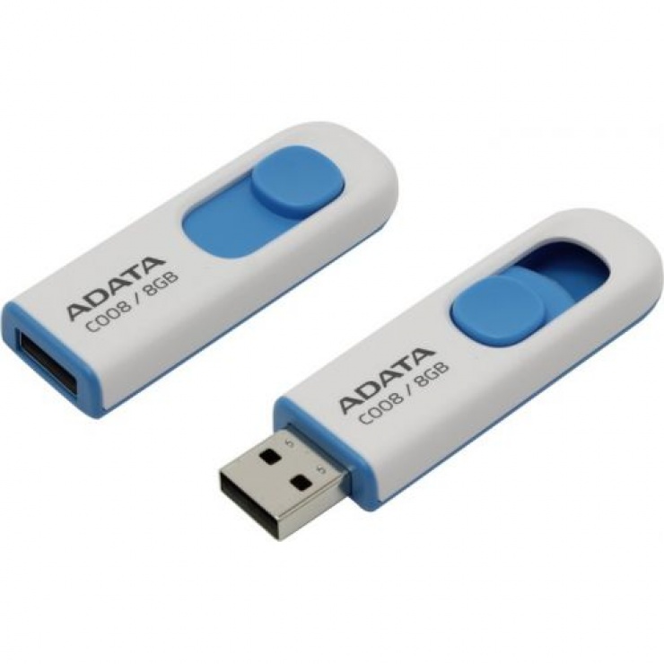 Imagine Stick USB 2.0 8GB ADATA C008 White&Blue-1