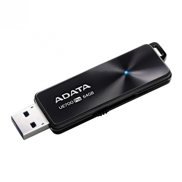 Imagine Stick USB 3.1 UE700 Pro 64GB retractabil Negru, ADATA