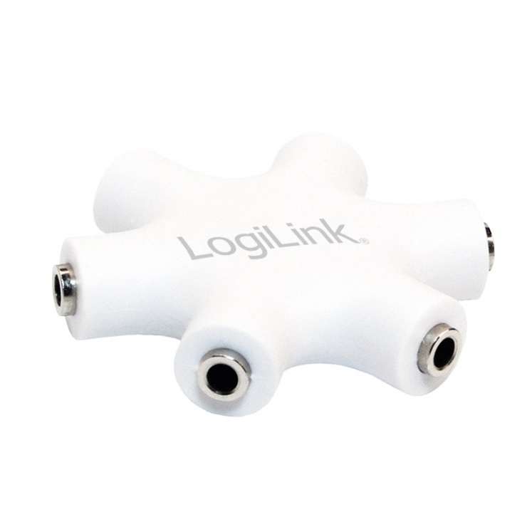 Imagine Multiplicator audio jack 3.5mm la 5 x jack 3.5mm Alb, Logilink CA1088