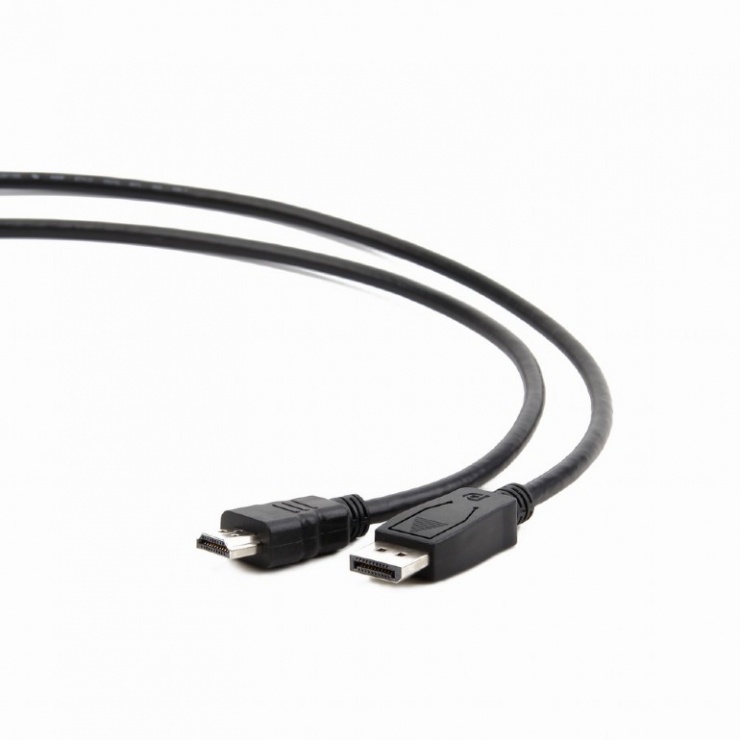 Imagine Cablu Displayport la HDMI T-T 10m Negru, Gembird CC-DP-HDMI-10M