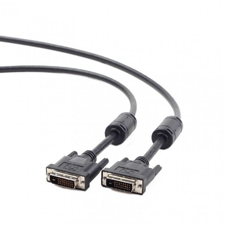 Imagine Cablu DVI-D Dual Link 24+1pini ecranat 4.5m, Gembird CC-DVI2-BK-15