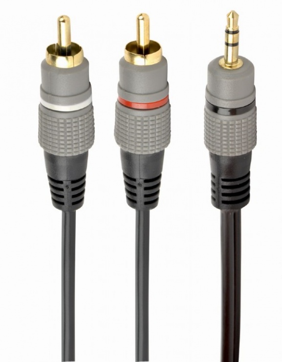 Imagine Cablu audio Premium jack 3.5mm la 2 x RCA T-T 5m, Gembird CCA-352-5M