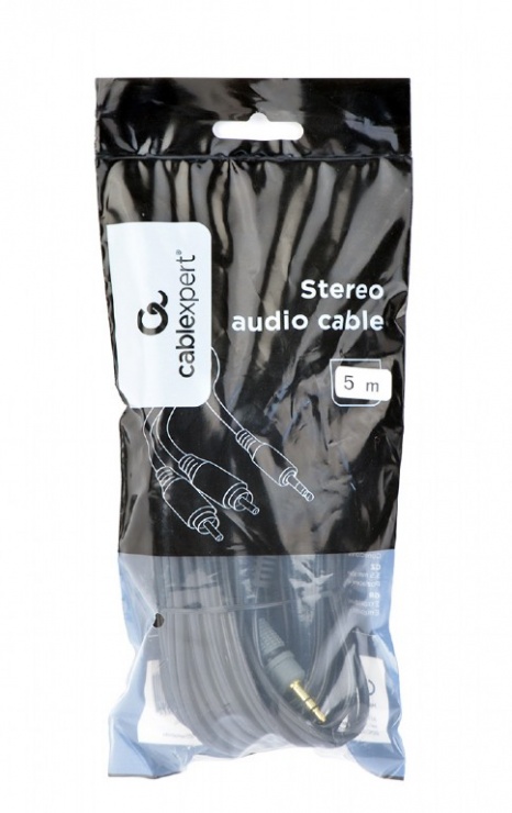 Imagine Cablu audio Premium jack 3.5mm la 2 x RCA T-T 5m, Gembird CCA-352-5M