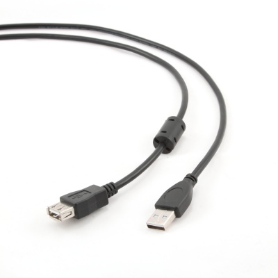 Imagine Cablu prelungitor USB 2.0 T-M cu ferita 1.8m, Gembird CCF-USB2-AMAF-6
