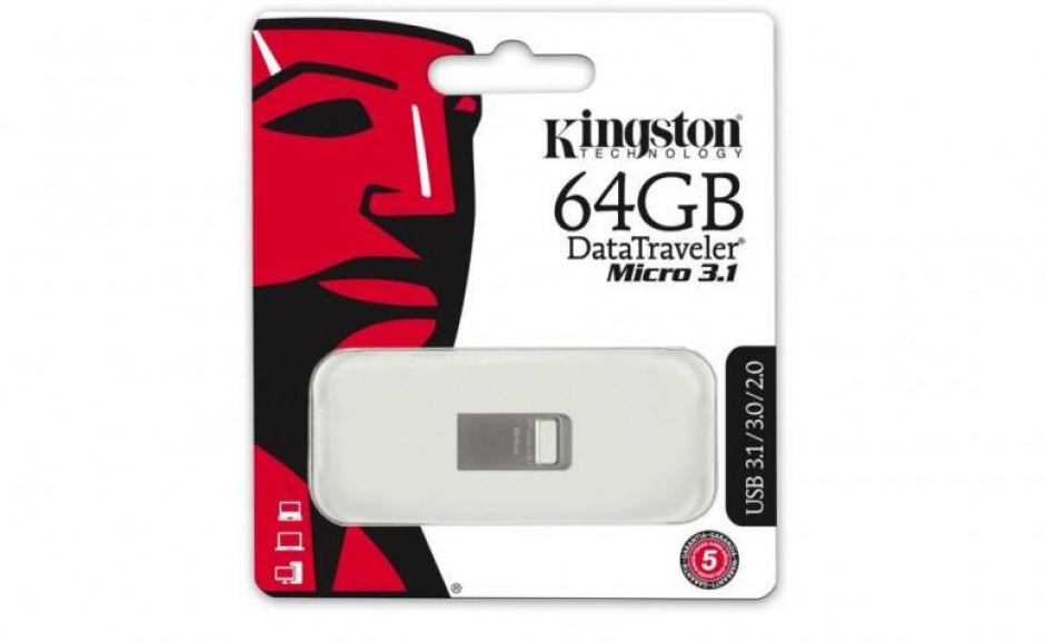 Imagine Stick DataTraveler Micro 64GB USB 3.1/3.0, Metal, Kingston