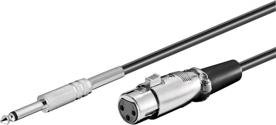Imagine Cablu jack mono 6.35mm la XLR T-M 6m Negru, KJACKXLR01