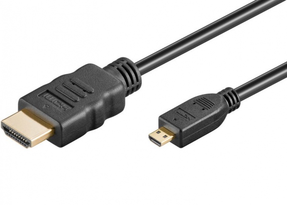Imagine Cablu micro HDMI-D la HDMI Full HD T-T 1m Negru, KPHDMAD1