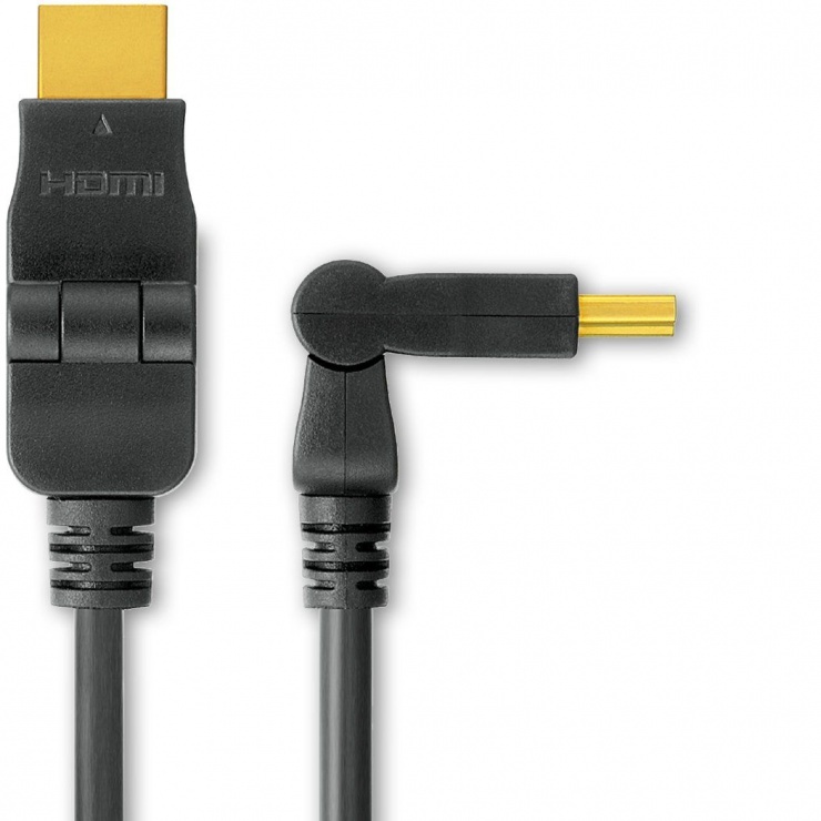 Imagine Cablu HDMI-A v1.4 3D Full HD conector rotativ T-T 15m Negru, KPHDMO15