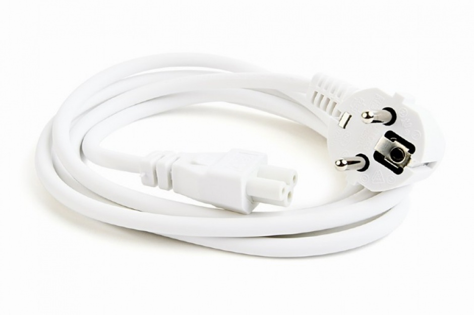 Imagine Cablu de alimentare Schuko la C5 Mickey Mouse 1.8m Alb, Gembird PC-186-ML12-W