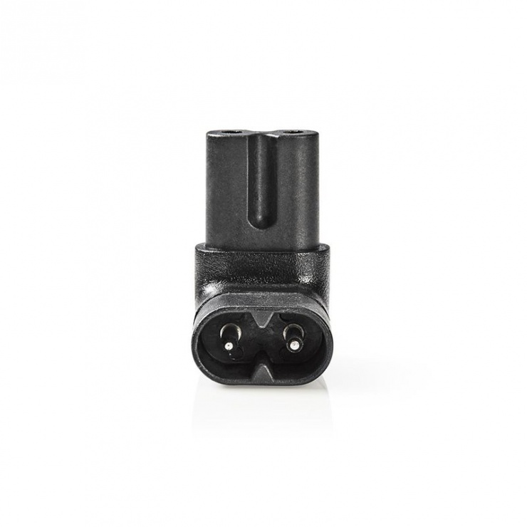 Imagine Conector de alimentare IEC320 C7 la C8 unghi 90 grade sus/jos Negru, PCGP11912BK
