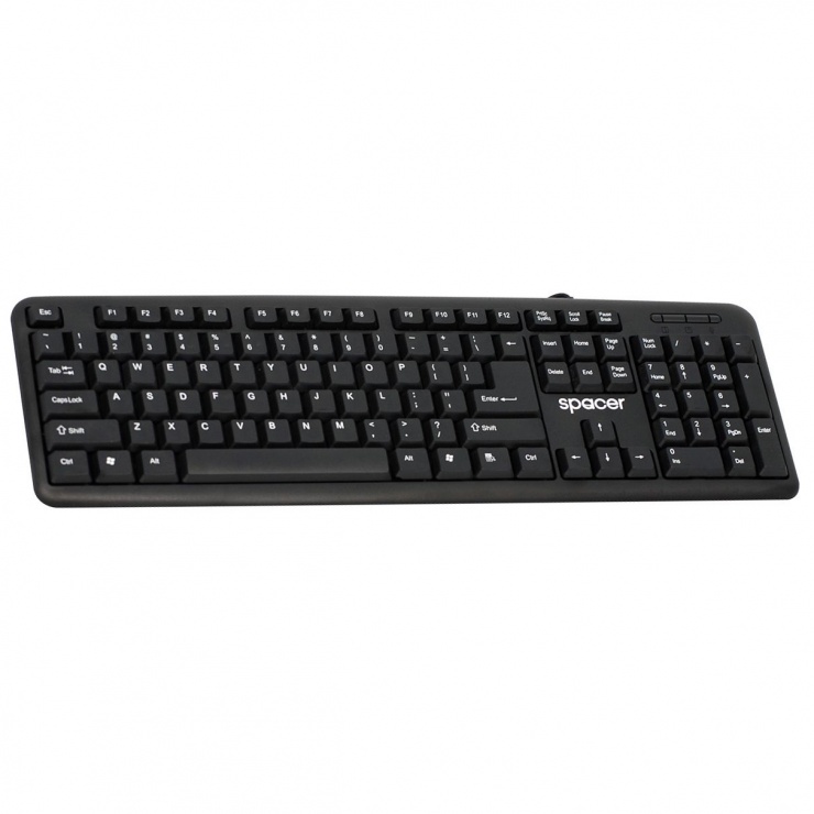 Imagine Tastatura USB 104 taste Negru, Spacer SPKB-520