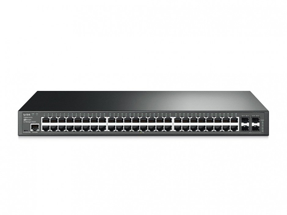 Imagine Switch L2 cu management full 48 Porturi 10/100/1000M, 4 sloturi SFP Gigabit, TP-LINK TL-SG3452