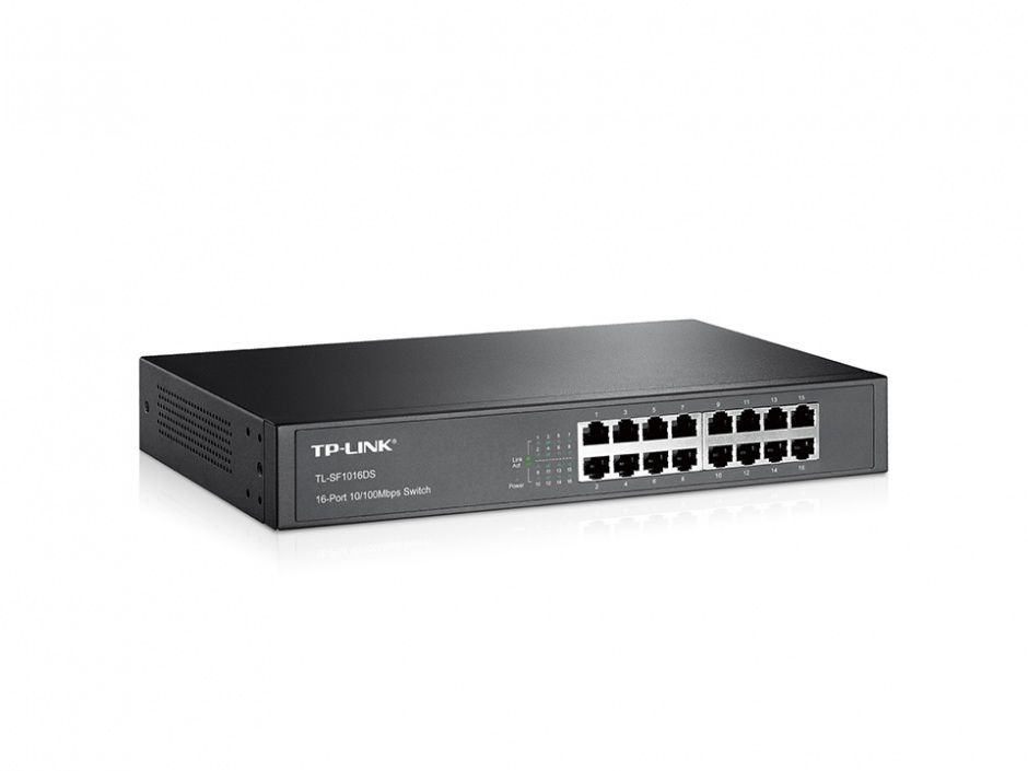 Imagine Switch 16 porturi 10/100Mbps, montabil in Rack, TP-LINK TL-SF1016DS-1