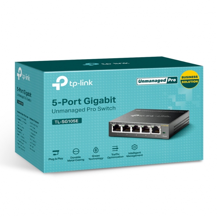 Imagine Switch Gigabit 10/100/1000 Mbps Smart 5 porturi, TP-LINK TL-SG105E-2