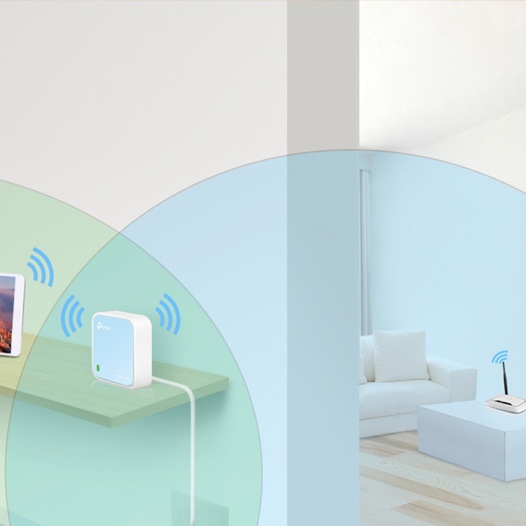 Imagine Router portabil wireless nano 300Mbps, TP-LINK TL-WR802N