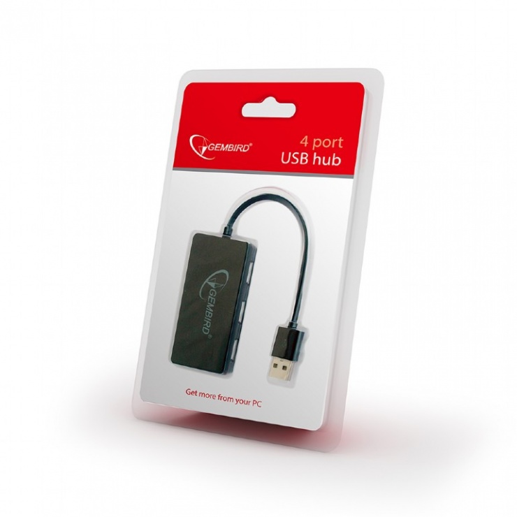 Imagine Hub USB 2.0 cu 4 porturi, Gembird UHB-U2P4-03