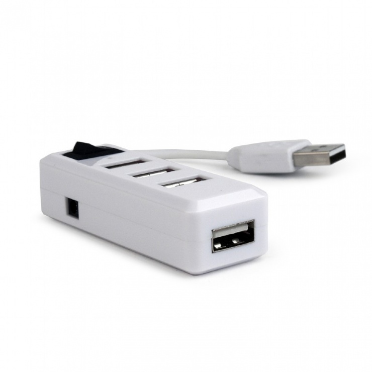 Imagine Hub cu 4 porturi USB 2.0 si switch, Gembird UHB-U2P4-21