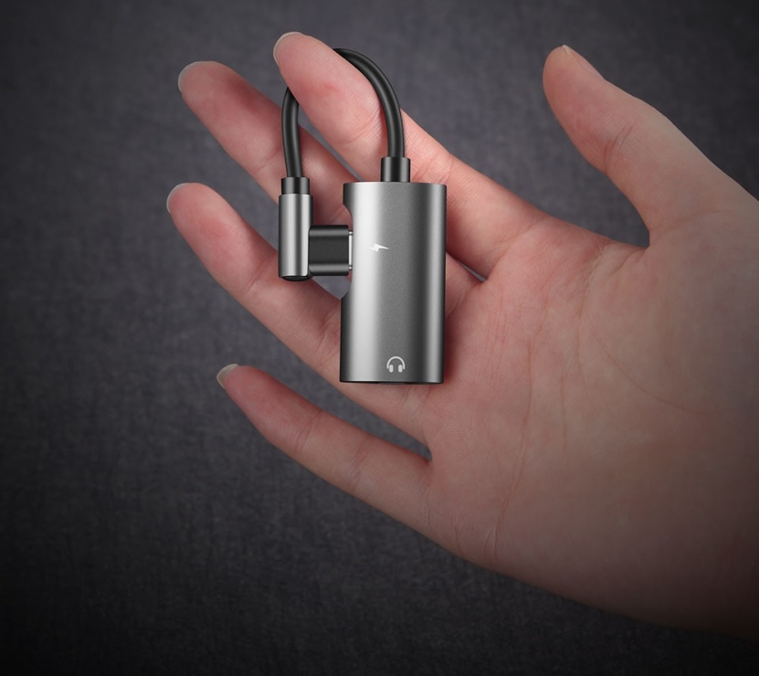 Imagine Adaptor audio + incarcare USB-C la USB-C + jack stereo 3.5mm T-M, DUX DUCIS