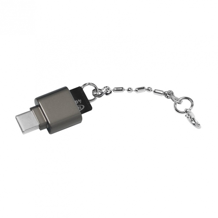 Imagine Cititor de carduri USB-C 2.0 la micro SD pentru breloc, Logilink CR0039