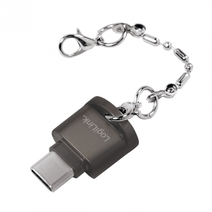 Imagine Cititor de carduri USB-C 2.0 la micro SD pentru breloc, Logilink CR0039