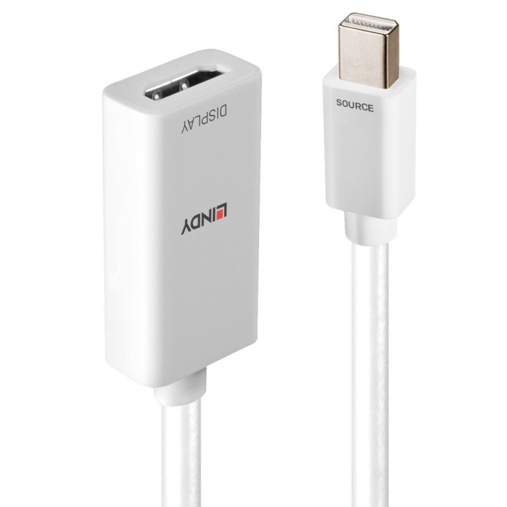 Imagine Adaptor Mini DisplayPort v1.2 la HDMI 18G cu HDR Activ T-M Alb, Lindy L41063
