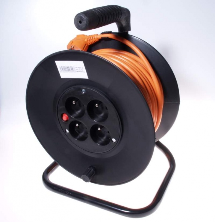 Imagine Cablu prelungitor cu tambur 4 prize Schuko 230V 25m Orange, PPB-01-25
