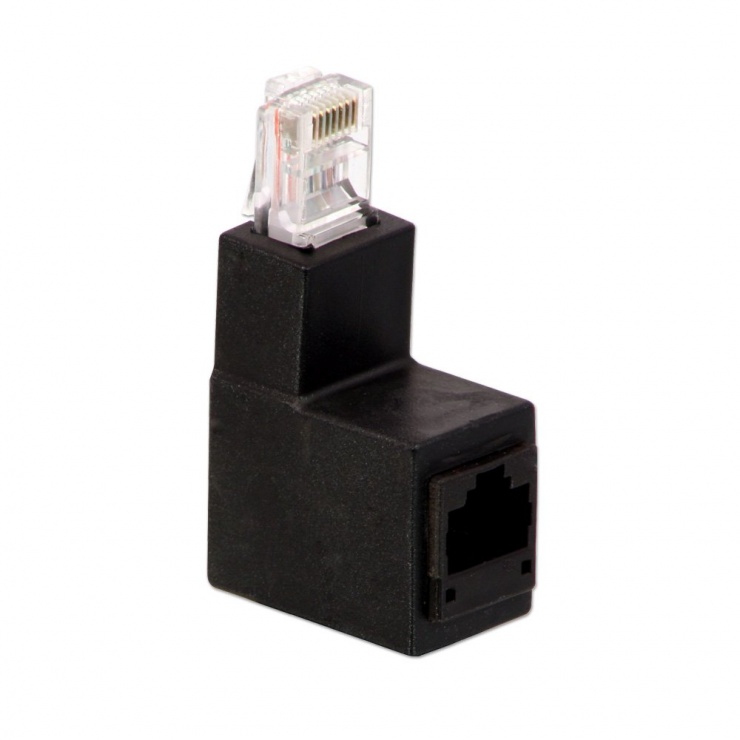 Imagine Adaptor RJ45 CAT5e/6 unghi jos, Lindy L71151